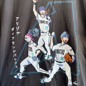 Arizona Diamondbacks Anime Baseball Short Sleeve Tee Unisex Medium